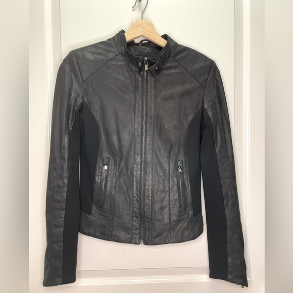 Lamarque Moto Leather Jacket Size XS
